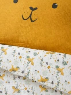 Housse De Couette Bébé En Gaze De Coton HANOÏ Ivoire Imprimé - Vertbaudet -Literie Bébé housse de couette bebe en gaze de coton hanoi 3