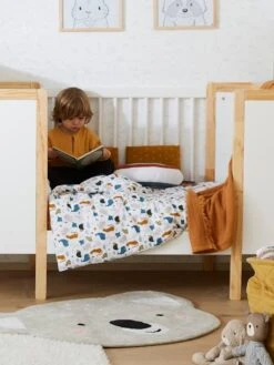 Housse De Couette Bébé MINI ZOO Blanc / Multicolore - Vertbaudet -Literie Bébé housse de couette bebe mini zoo 2