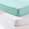 Lot De 2 Draps-housses Bébé En Jersey Extensible Gris + Blanc - Vertbaudet -Literie Bébé lot de 2 draps housses bebe en jersey extensible