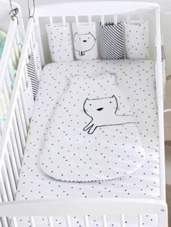 Lot De 2 Draps-housses Bébé En Jersey Extensible Imprimé étoiles Gris Chiné/blanc - Vertbaudet -Literie Bébé lot de 2 draps housses bebe en jersey extensible imprime etoiles 2