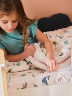 Parure Caradou "facile à Border" Sans Couette ABECEDAIRE MARIN Ivoire Imprimé Animaux - Vertbaudet -Literie Bébé parure caradou facile a border sans couette abecedaire marin 2