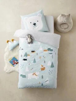 Parure Enfant Housse De Couette + Taie D'oreiller ALPIN Bleu - Vertbaudet