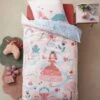 Parure Housse De Couette + Taie D'oreiller Enfant ABC PRINCESSE Mauve - Vertbaudet -Literie Bébé parure housse de couette taie doreiller enfant abc princesse