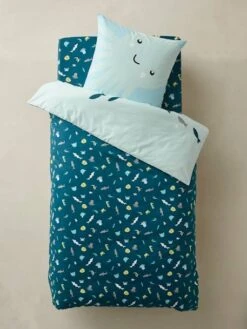 Parure Housse De Couette + Taie D'oreiller Enfant FONDS MARINS Bleu - Vertbaudet -Literie Bébé parure housse de couette taie doreiller enfant fonds marins 3