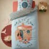Parure Housse De Couette + Taie D'oreiller Enfant GIPSY ROULOTTE Bleu - Vertbaudet -Literie Bébé parure housse de couette taie doreiller enfant gipsy roulotte