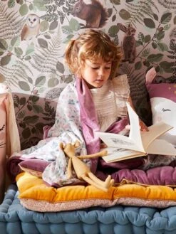 Plaid En Velours VICTORIA Prune - Vertbaudet -Literie Bébé plaid en velours victoria 2